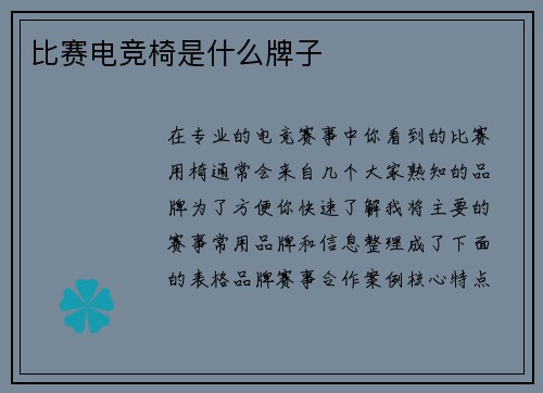 比赛电竞椅是什么牌子